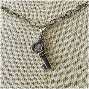 Sterling silver key pendant necklace